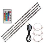 Doomun 4 * 50 cm USB LED Şerit Işıklar Kiti Esnek Şerit Işıklar ile Mini Uzaktan Kumanda Ev TV Bilgisayar için LED Bant Şerit Arka işık