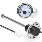 Doomun 52mm Yakıt Seviyesi Göstergesi 200mm Paslanmaz Çelik Yakıt Seviyesi Sensörü Su Seviyesi Göstergesi Ölçer 0-190ohm Araba için Arkadan Aydınlatmalı Kamyon Deniz Tekne 12 V