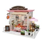 Doomun Dollhouse Minyatür DIY Mini Ev Kiti için Seti ve Led Işıkları ile Mobilya