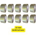 Doori 10 Adet 45X100MT Akrilik Koli Bandı Akrilik Kopmaz Koli Bantı Ambalaj Bantı Şeffaf - 45mm*100mt