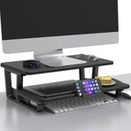 Doowiit Monitör Standı Yükseltici 2 Katlı, Telefon Tutucu ve Kablo Yönetimi ile masa için monitör standı -2 Katlı Monitör Yükseltici, TV Yükseltici Stand, (Siyah)