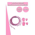 Dopar Akıllı Kilitli Elastik Noktalı Ayakkabı Bağcık 100 CM Pembe