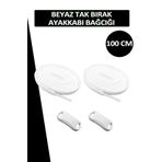 Dopar Beyaz Elastik Akıllı Esnek Bağcık Tak Bırak Ayakkabı Bağcığı 1 Çift 100cm