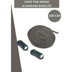 Dopar Dopar Elastik Esnek Akıllı Kilit Tak Bırak Ayakkabı Bağcığı 100 cm - Haki