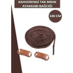 Dopar Dopar Elastik Esnek Akıllı Kilit Tak Bırak Ayakkabı Bağcığı 100 cm - Kahverengi