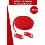 Dopar Dopar Elastik Esnek Akıllı Kilit Tak Bırak Ayakkabı Bağcığı 100 cm - Kırmızı