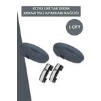 Dopar Elastik Akıllı Kilitli Bağcık Mıknatıslı Metal Tak Bırak Spor Ayakkabı Bağcığı 100 CM Koyu Gri