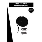 Dopar Elastik Siyah Akıllı Bağcık Tak Bırak Ayakkabı Bağcığı 100cm