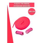 Dopar Fuşya Elastik Akıllı Esnek Bağcık Tak Bırak Ayakkabı Bağcığı 1 Çift 100cm