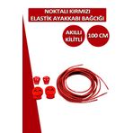 Dopar Kırmızı Elastik Esnek Ayakkabı Bağcığı Akıllı Kilitli Bağcık 100cm 1 Çift