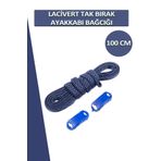 Dopar Lacivert Elastik Akıllı Esnek Bağcık Tak Bırak Ayakkabı Bağcığı 1 Çift 100cm