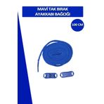 Dopar Mavi Elastik Akıllı Esnek Bağcık Tak Bırak Ayakkabı Bağcığı 1 Çift 100cm
