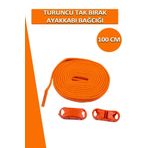 Dopar Turuncu Elastik Akıllı Esnek Bağcık Tak Bırak Ayakkabı Bağcığı 1 Çift 100cm