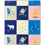 Dophia Roro Hello Baby Cute Robots Oyun Halısı - 180 x 200 cm - Gri - Mavi