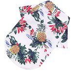 DOPI 1 Adet Evcil Hayvan Gömlekleri Hawaii Evcil Hayvan Köpek Polo Tişörtleri Hawaii Evcil Hayvan Giysileri Plaj Hindistan Cevizi Ağacı Baskılı Evcil Hayvan Yazlık Gömlek (4XL, Beyaz)