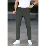 DOPPİO'N DENİM Erkek Haki Yeşi Slim Fit Esnek Likralı Kumaş Pantolon