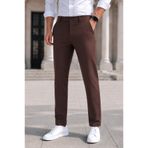 DOPPİO'N DENİM Erkek Kahverengi Slim Fit Esnek Likralı Kumaş Pantolon