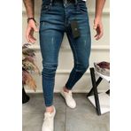 DOPPİO'N DENİM Erkek Yeşil Tintli Slim Fit Dar Paça Lazerli Kot Pantolon