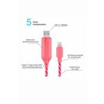 Doppler I-Cable Micro Usb Işıklı, Pembe, Şarj Kablosu