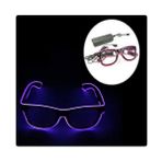 Doppler Mor LED Parti Gözlüğü LED Işıklı Pilli Yılbaşı Düğün Eğlence UV400 Neon Parti Gözlüğü Hj-Lpg-01