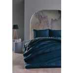 Doqu Home Artline Saten Mavi Çift Kişilik 200x220 cm Nevresim Takımı