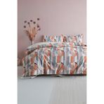 Doqu Home Bohema Festival Nevresim Takımı Tek Kişilik - Turuncu - Mavi - 160 x 220 cm