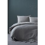 Doqu Home İpliği Boyalı Serisi Ahenk Çift Kişilik Kahve Nevresim Takımı