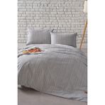 Doqu Home İpliği Boyalı Serisi Mabel Tek Kişilik Antrasit 160x220 cm Nevresim Takımı