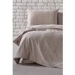 Doqu Home İpliği Boyalı Serisi Mabel Tek Kişilik Kahve Nevresim Takımı
