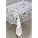 Dora Astarlı Silinebilir Pvc 120x160 Hazır Muşamba Masa Örtüsü - Yapraklı-220-3 001 mor