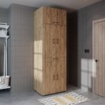 Dora Banyo Dolabı Kapaklı Çamaşır ve Kurutma Makinesi Dolabı 70X230 cm - Atlantik Çam