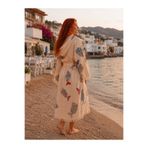 DORA COLLECTİON MUĞLA Renkli balık desenli müslin bornoz