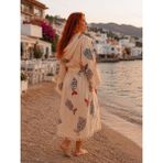 Dora Collection Renkli Balık Desenli Müslin Bornoz - L - XL