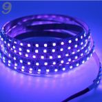 Dora Led Uv Şerit LED 12V 120 Ledli 2835 Ledli Silikonlu Black Light (1metre) - 1 m - Mor