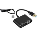 Dora Shopping 3349 USB 3.0 HDMI VGA 3.5mm 1080P Monitör Genişletici Çevirici Dönüştürücü Adaptör Ekranı Genişletir - Standart