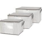 Dora Shopping 3'lü Pvc Pencereli Stuff & Things Gri Çizgili Hurç Set - Standart