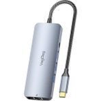 Dora Shopping 4K 60Hz HDMI Gigabit Ethernet 3*usb-A 2*type-C 3.5mm Aux Sd Micro Sd Kart Okuyucu Çevirici Çoklayıcı