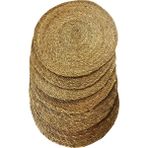 Dora Shopping 6 Adet Hasır Supla Seti, Amerikan Servis, Sofra Dekorasyonu Sunum Için Bambu Hasır, Şık Çevre Dostu - 0,5 x 9 cm