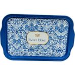 Dora Shopping Azulejos Desenli Metal Tepsi - Çay Tepsisi - Sunum Tepsisi 21 cm x 31 cm (Azulejos Sweet ) - Standart