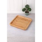 Dora Shopping Bambu Lüx Kare Servis 20 * 20CM, Bambu Sunumluk & Çerezlik Kare Sunum Tabağı - Standart