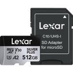 Dora Shopping Lexar 512 Profesyonel Microsdxc Hafıza Kartı W/sd Adaptör, Uhs-I, C10, U3, V30, Full-Hd 4K Video, 20 - Standart