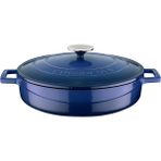 Dora Shopping Metal Döküm Çok Amaçlı Yayvan Tencere, Trendy, 28 Cm, 3.51 L Hacim, Mavi - Standart