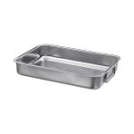Dora Shopping Metal Kare Fırın Kabı 24X34 cm Paslanmaz Kulplu Kare Fırın Pişirme Tepsisi - 10 cm
