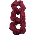 Dora Shopping Sipariş Vakti Saten Saç Tokası Scrunchie Toka 3 Adet (Bordo5) - Standart
