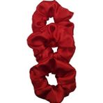 Dora Shopping Sipariş Vakti Saten Saç Tokası Scrunchie Toka 3 Adet (Kırmızı5) - Standart