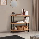Dora Step Kısa Kitaplık, Atlantik Siyah, 80X28
