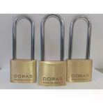 Doras Ersa 3'Lü Set Uzun Kanca Pas Pirinç Asma Kilit 40 Mm