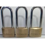 Doras Ersa 3'Lü Set Uzun Kanca Pas Pirinç Asma Kilit 50 Mm