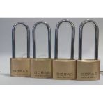 Doras Ersa 4'Lü Set Uzun Kanca Pas Pirinç Asma Kilit 40 Mm