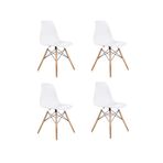 Dorcia Home Beyaz Eames Sandalye 4 Adet Cafe Balkon Mutfak Sandalyesi